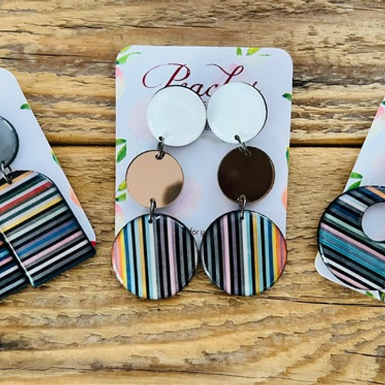 Wood & Resin Colourful Stripes Design