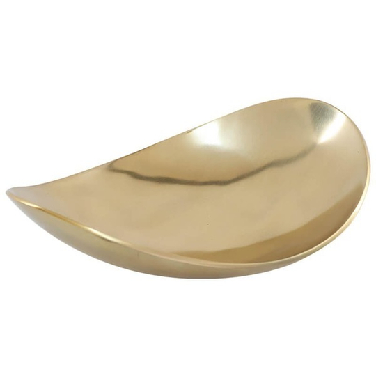 Gold Metal Oval Decor Bowl