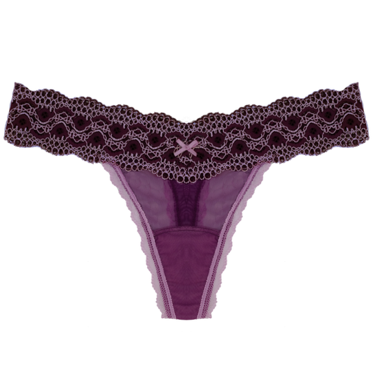 Lace Thong in Ruby