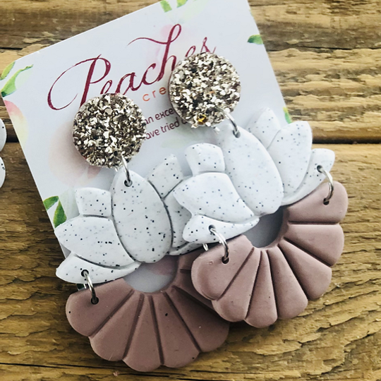 Lotus Flower Combo with Gold Glitter Stud