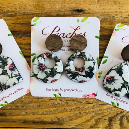 Camo-Floral Design Wood & Resin