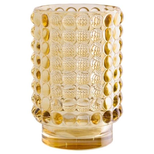 Dotted Glass Candle Votive - Amber