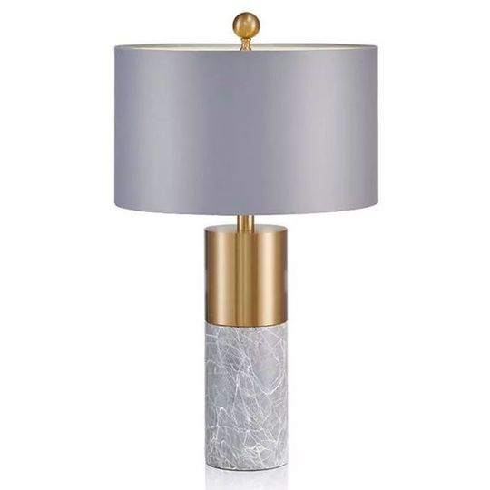 LUXURY MODERN MARBLE TABLE LAMP - GREY/GOLD
