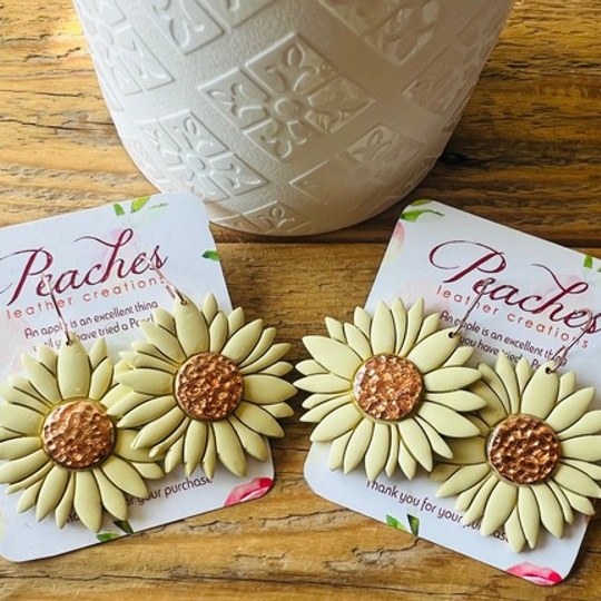 Sunflowers with Rose Gold Detail Polymer Clay