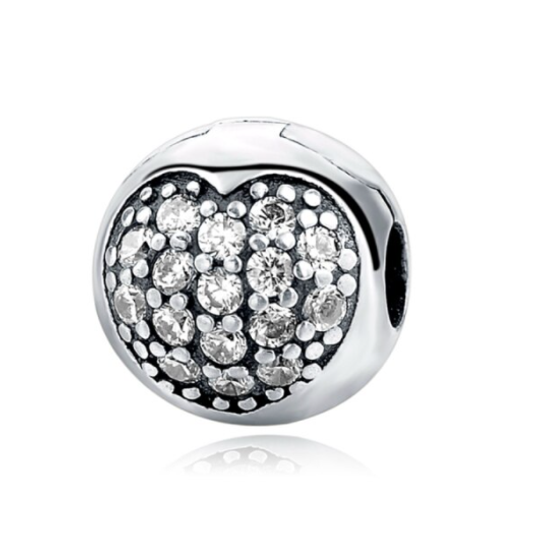 Heart Shape with Zirconias Charm
