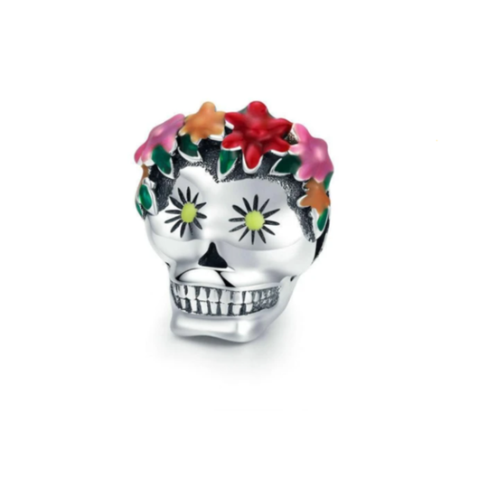 Halloween Flower Skull Charm