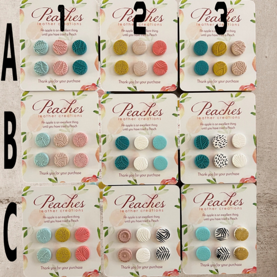 Polymer Clay Studs B (Light Colour Palette)