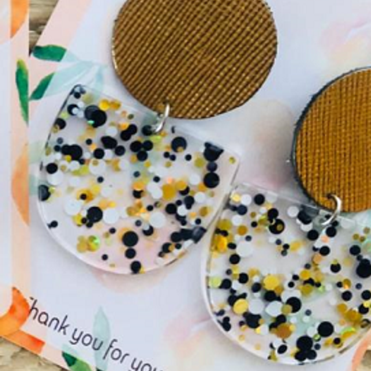 Gold & Black Confetti Acrylic