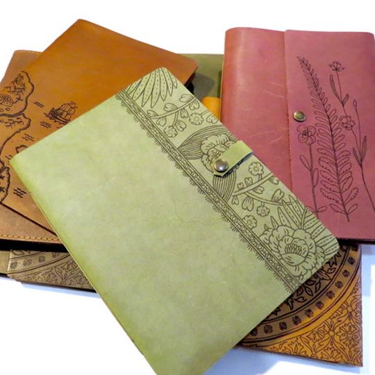 A5 Engraved Leather-bound Journals