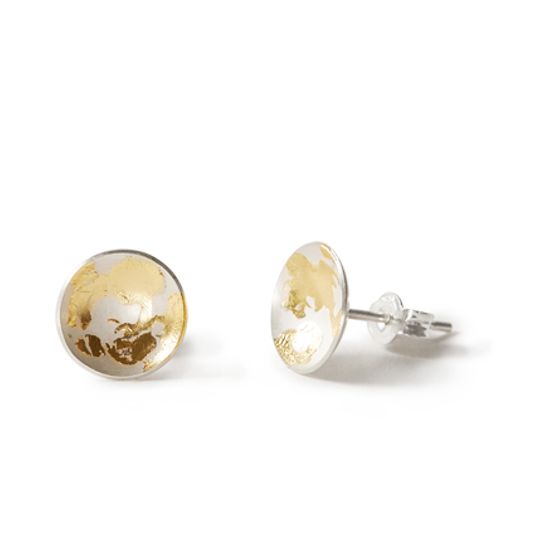 KVL094 silver domes with 22ct yellow gold leaf