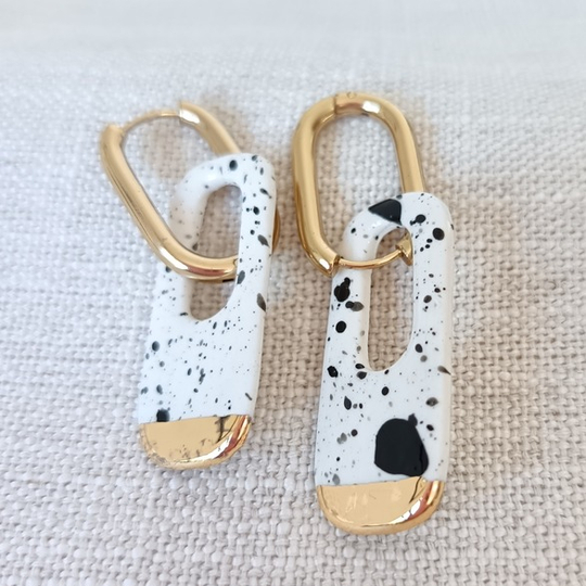 Huggie Earring with a large Dangle