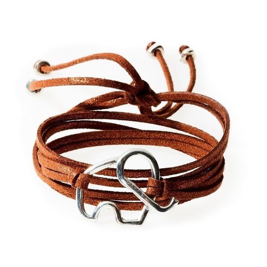 FIERCE Versatile faux suede Bracelet, Necklace & Choker Elephant - Bronze Shi