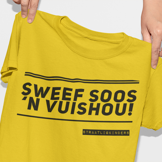 T-SHIRT | SWEEF SOOS 'N VUISHOU | GEEL