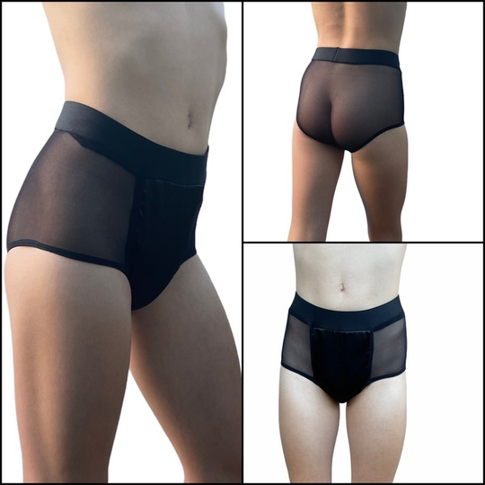 Brief Mesh Back - Available in Black/Soft Pink