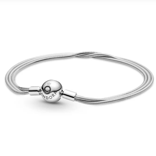 Silver Multi Snake Chain Bracelet