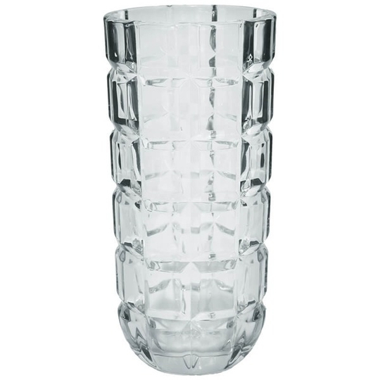 Crystal Glass Emerald Cut Vase 20cm