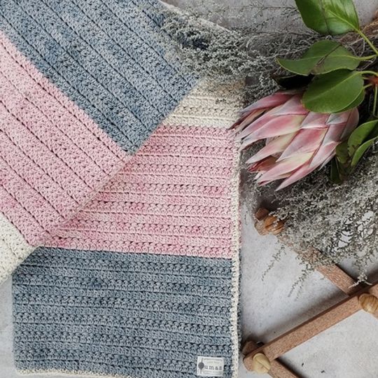 The Colour Block Blanket (Pink/Grey)
