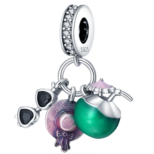 Hat, Cocktail & Sunglasses Charm