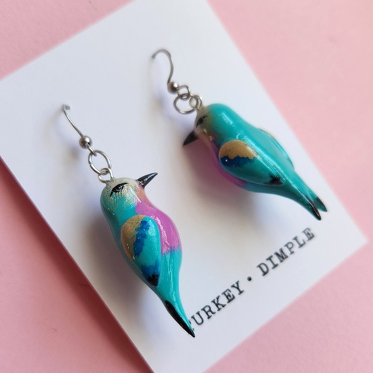 Lilac-Breasted Roller Earrings