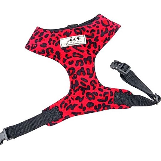 Red Leopard Print Adjustable Chest Harness