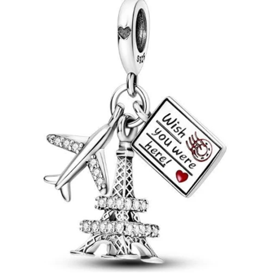 Eiffel Tower & Postcard Travel Charm