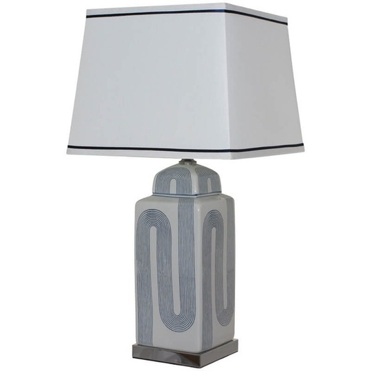 Ceramic Square Ginger Jar Base Table Lamp with Shade