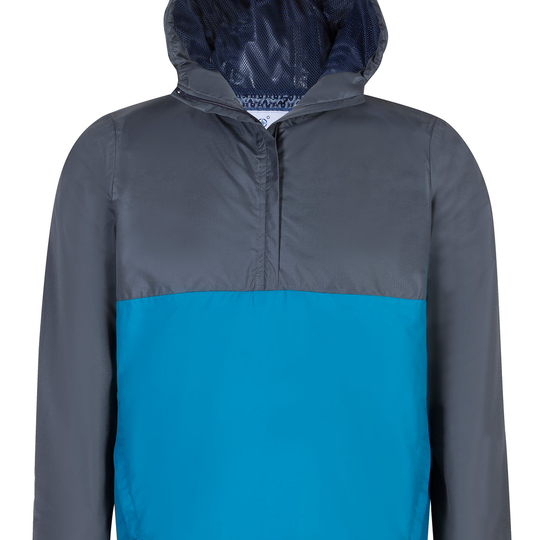 Mens Two Tone Charcoal & Teal Rain Jacket