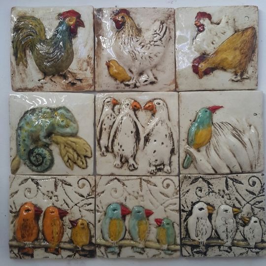 Tile, birds