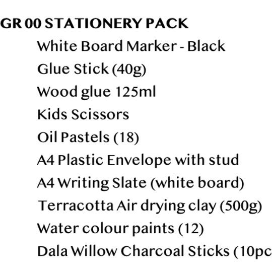 Gr 00 Stationery Pack