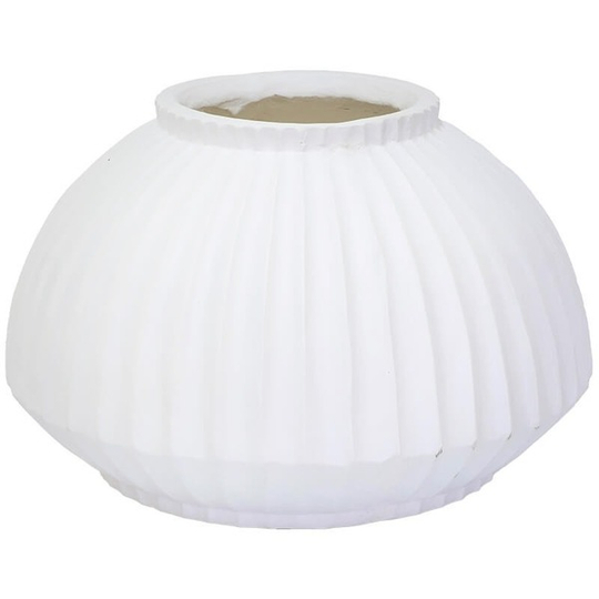 Fluted White Vase Pot