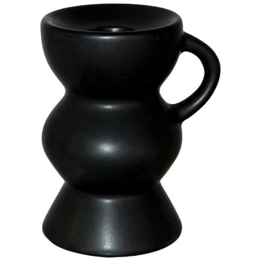 Black Ceramic Handle Candleholder