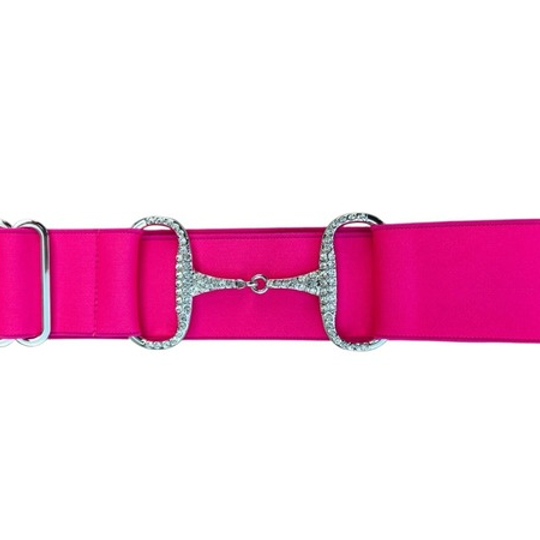 ELASTIC DIAMANTE SNAFFLE BELT - PINK
