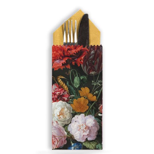6 Cutlery bags - Vintage Flowers