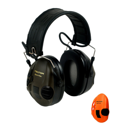 3M™ PELTOR™ SportTac Headset, 26 dB, Orange / Green Cups, Foldable Headband