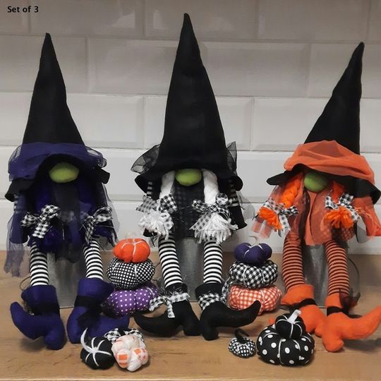 Halloween Witch Gnomes (Assorted Colours)