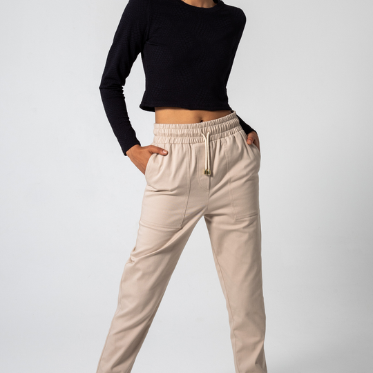 Stone High Waisted All Day Trousers