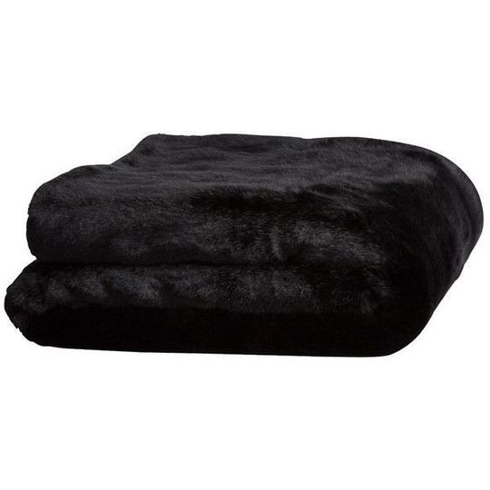Luxury Super Soft Faux Fur Throw Blanket - Black