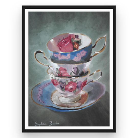 Three Teacups | Original Prints on Fine Art Paper