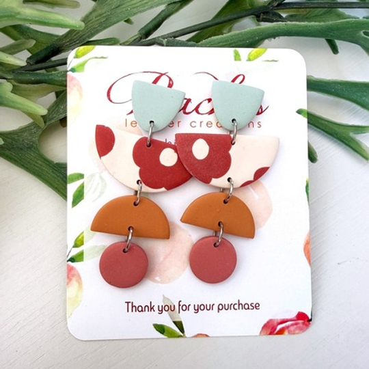 Retro "Funky" Daisy Polymer Clay Dangles