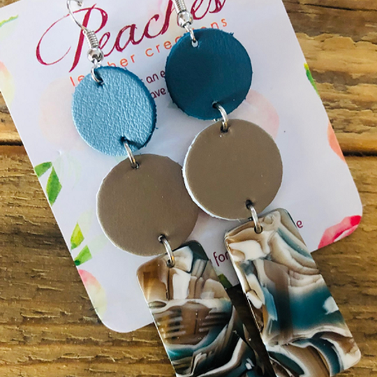 Tan & Teal Acrylic