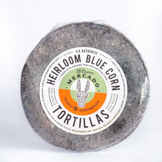 El Burro Heirloom Blue Corn Tortillas 6 pack