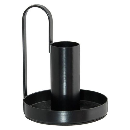 Matte Black Candleholder with Candleplate