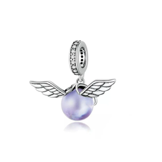 Angel Feather Wings and Pearl Charm