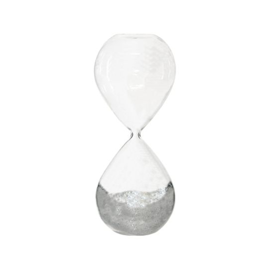 Silver Glitter Decorative Hourglass