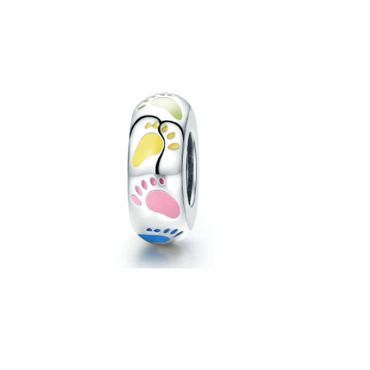 Enamel Baby Footprints Charm