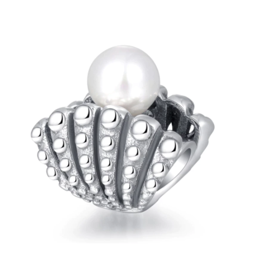 Shell with White Pearl Charm