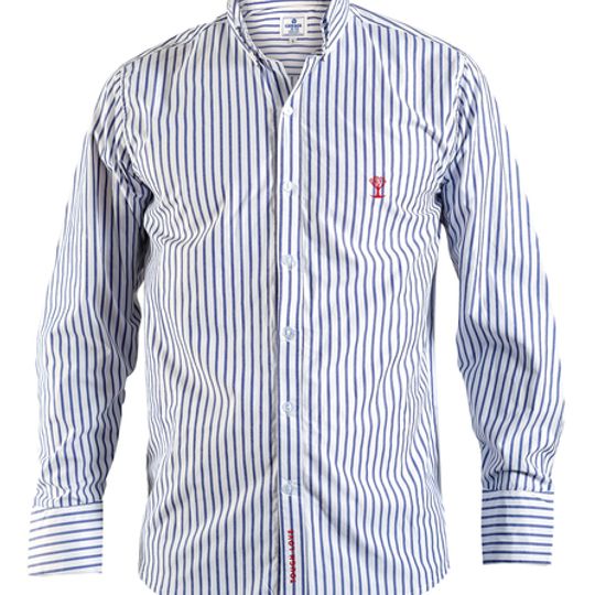 BLUE AND WHITE STRIPED SHIRT l end of range sale