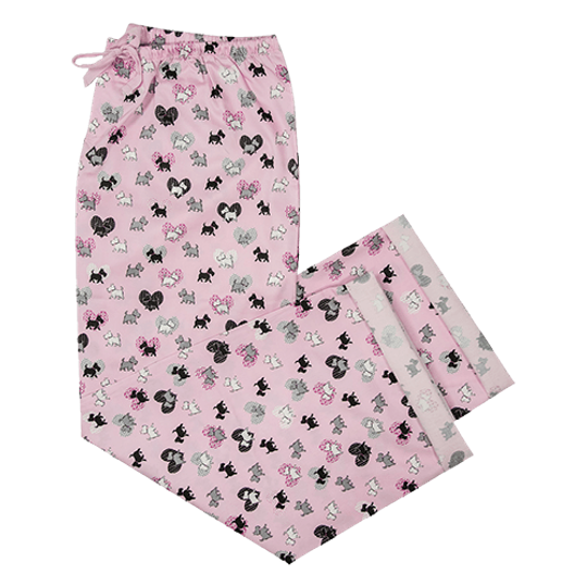 Long Pants - Hipster Scotty Dogs Pink