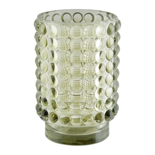 Dotted Glass Candle Votive - Green