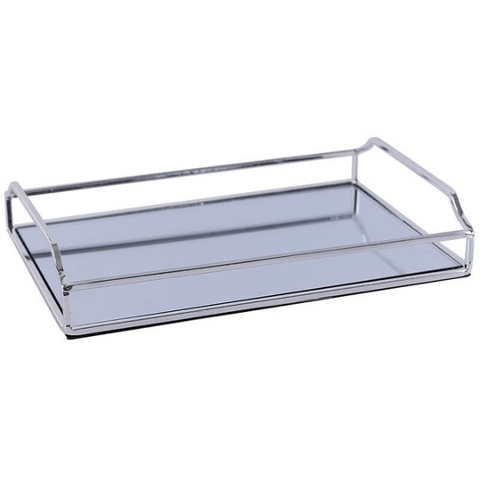 Silver Chrome Rectangular Mirror Tray